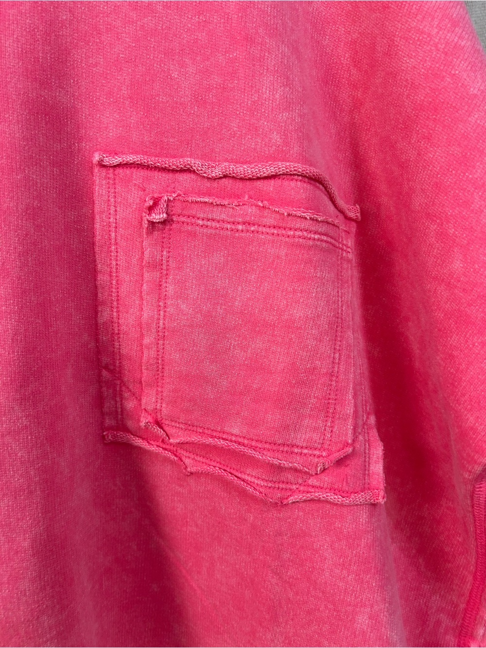 Zenana Fuchsia Acid Terry Pullover Sweatshirt - Picture 3 of 5